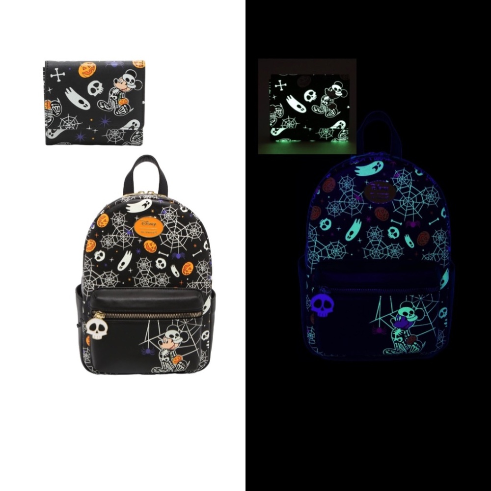 Her‎ Universe Disney Mickey Mouse Halloween Skeleton Glow-In-The-Dark Backpack